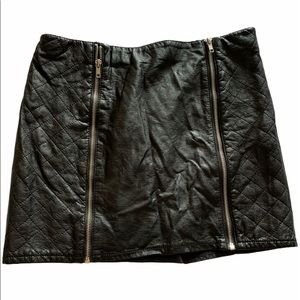 Divided Faux Leather Mini Skirt